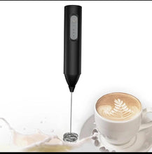 Mini USB Rechargeable Milk Frother shown from another angle (Stainless Steel)