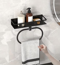 Bathroom Towel Rack with Storage Shelf — Rust-resistant metal, Arvani Home Essentials