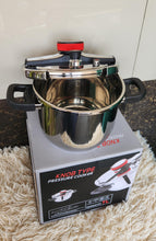 7L Stainless Steel Interlocking Pressure Cooker shown from another angle (Pure Stainless Steel)