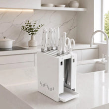 Multifunctional Kitchen Knife Block Organizer shown from another angle (High-quality durable plastic)