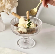 6-Piece High Borosilicate Ribbed Dessert & Ice Cream Glass Goblet Set shown from another angle (High Borosilicate Glass)