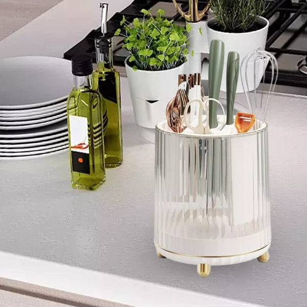 Luxury Multifunctional Rotary Knife Storage Rack shown from another angle (Kitchen Storage & Organisation)