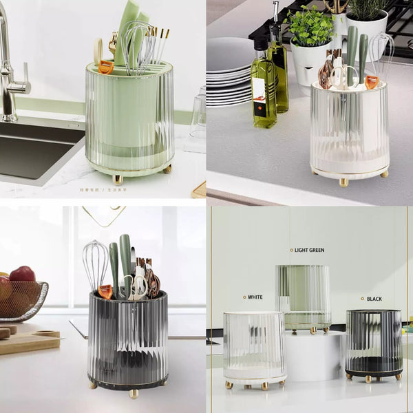 Luxury Multifunctional Rotary Knife Storage Rack — Kitchen Storage & Organisation, Arvani Home Essentials