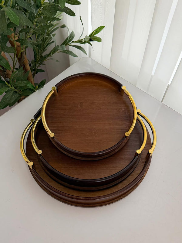 Multifunctional Round Bamboo Food Storage & Serving Tray