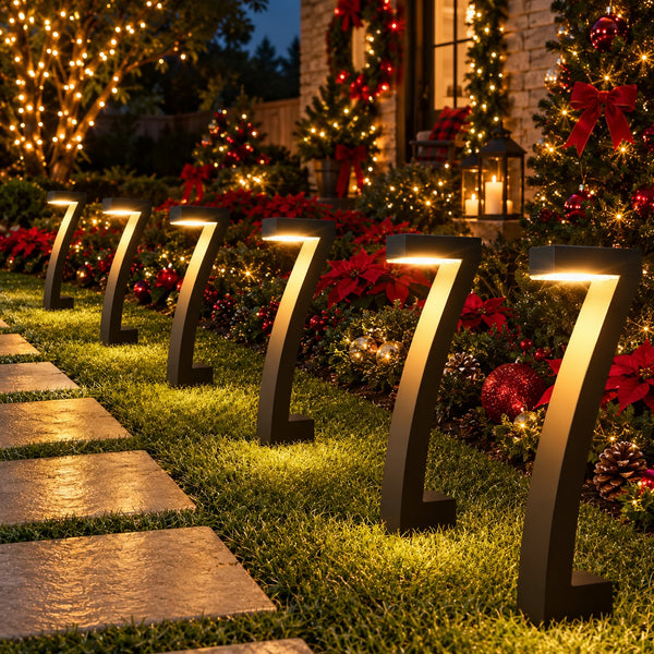 Novelty Christmas Solar Garden Pathway Lights 6-Piece Set