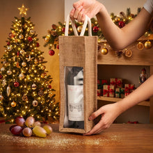 Rustic Christmas Jute Rope Wine Bottle Bags – view 3
