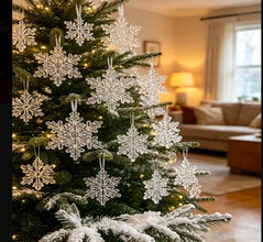 Set of 12 Crystal Clear Icicle Christmas Ornaments