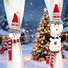 Santa, Snowman & Reindeer Christmas Curtain Tiebacks
