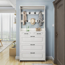 24cm Slim Multi-Function Hallway Shoe Cabinet with Coat Rack