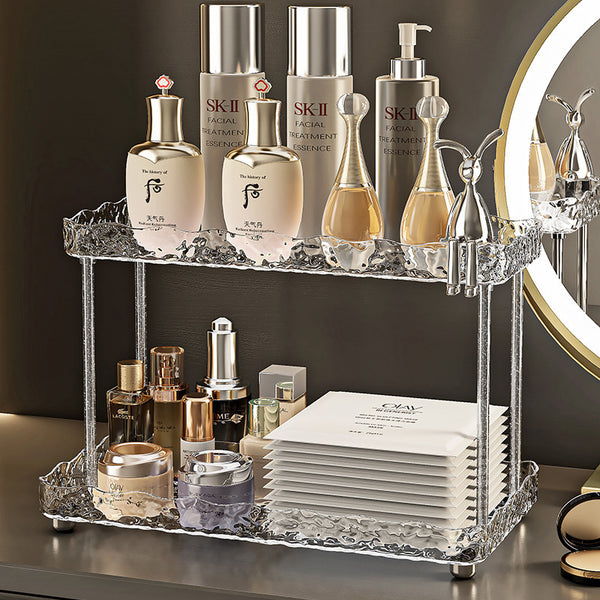 Two-Tier Crystal-Like Makeup Organizer