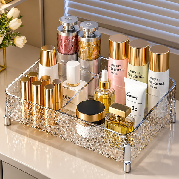 5-Compartment Water Ripple Cosmetic Storage Box