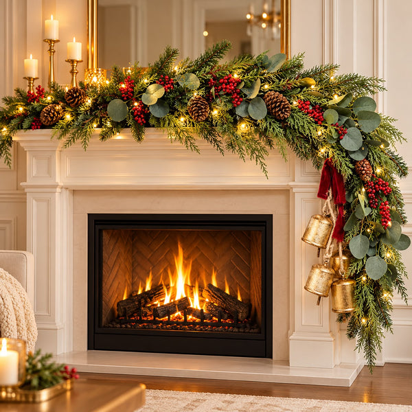 270cm Battery-Operated Christmas Garland with 50 LED Lights
