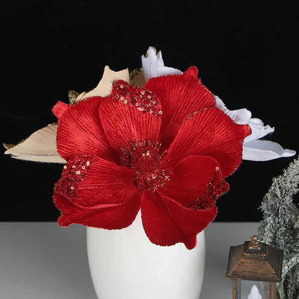 3-Layer Gold Glitter Christmas Flower