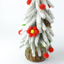 25cm Snow-Covered Christmas Tree Decoration with Wooden Base – view 2