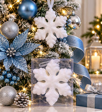 White Glitter Snowflake Christmas Ornaments