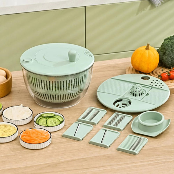 Multi-functional 8pcs Salad Spinner with Vegetable Chopper — Pp, Arvani Home Essentials