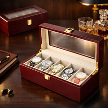 Luxurious wooden 5 slots watch case shown from another angle (Wooden)