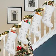 4 Pack White Faux Fur Christmas Stockings – view 4