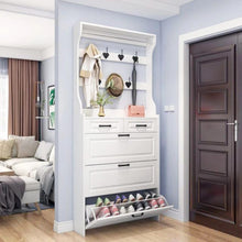 24cm Slim Multi-Function Hallway Shoe Cabinet with Coat Rack – view 2