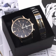 Men's Quartz Calendar Watch and Braided Leather Bracelet – view 4