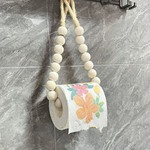 Natural Wood Beaded Toilet Paper Holder – view 3