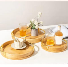 3-in-1 Round Bamboo Serving & Décor Tray Set – view 5