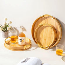 3-in-1 Round Bamboo Serving & Décor Tray Set – view 3