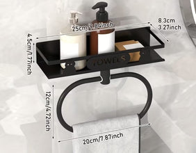 Bathroom Towel Rack with Storage Shelf – view 4