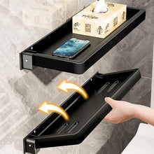 Foldable Metallic Floating Shelf – Multi-Purpose Wall-Mounted Storage Rack, 30cm