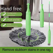 360° Rotating Self-Wringing Bamboo Twist Mop – Retractable Microfiber Floor Mop