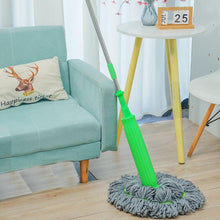 360° Rotating Self-Wringing Bamboo Twist Mop – Retractable Microfiber Floor Mop