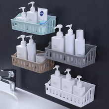 Non-Drill Bathroom & Kitchen Corner Shelf – Wall-Mounted Plastic Storage Organizer