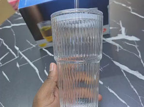 Vertical Stripped Glass Mug – view 4