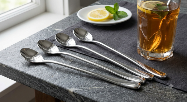 6-Piece Heavy Gauge Long Tea Spoon Set — Stainless steel, Arvani Home Essentials